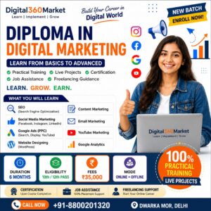 Diploma in Digital Marketing Course in Dwarka Mor | Digital360Market