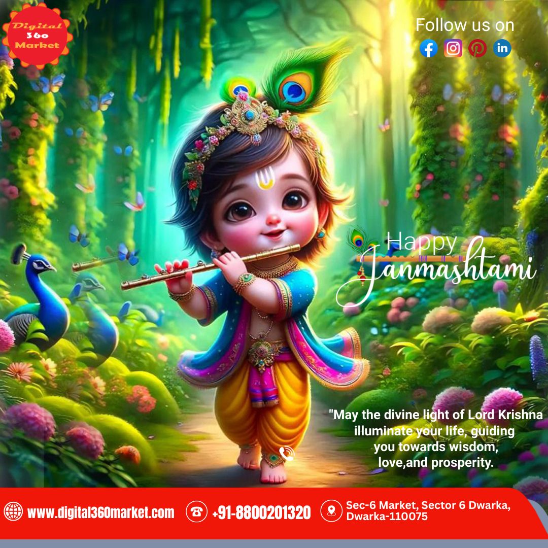 Happy krishna janmashtami with Digital360Market Institute