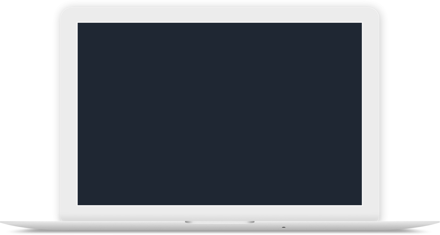 Laptop frame displaying website designs