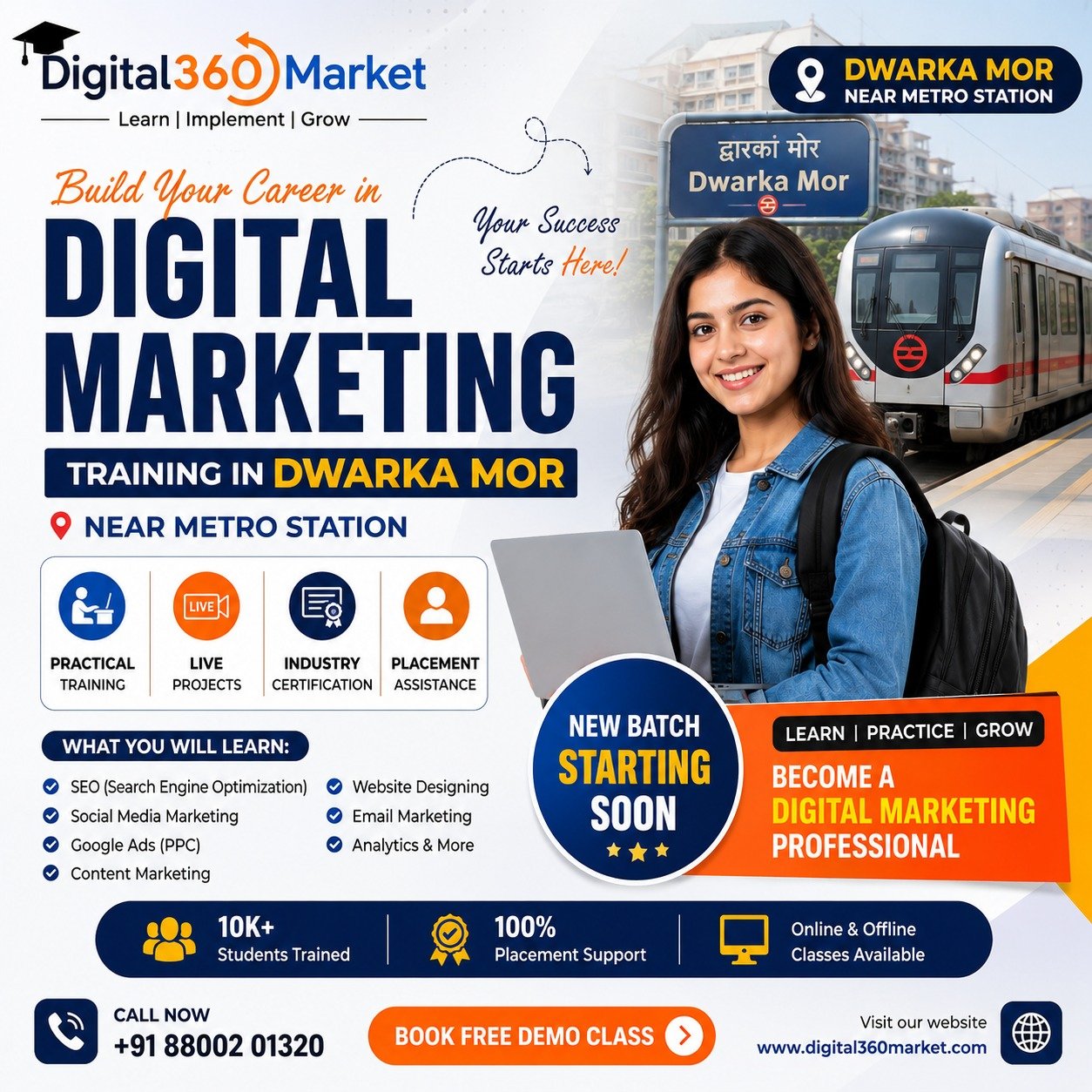 Dwarka mor near metro Digital Marketing Training