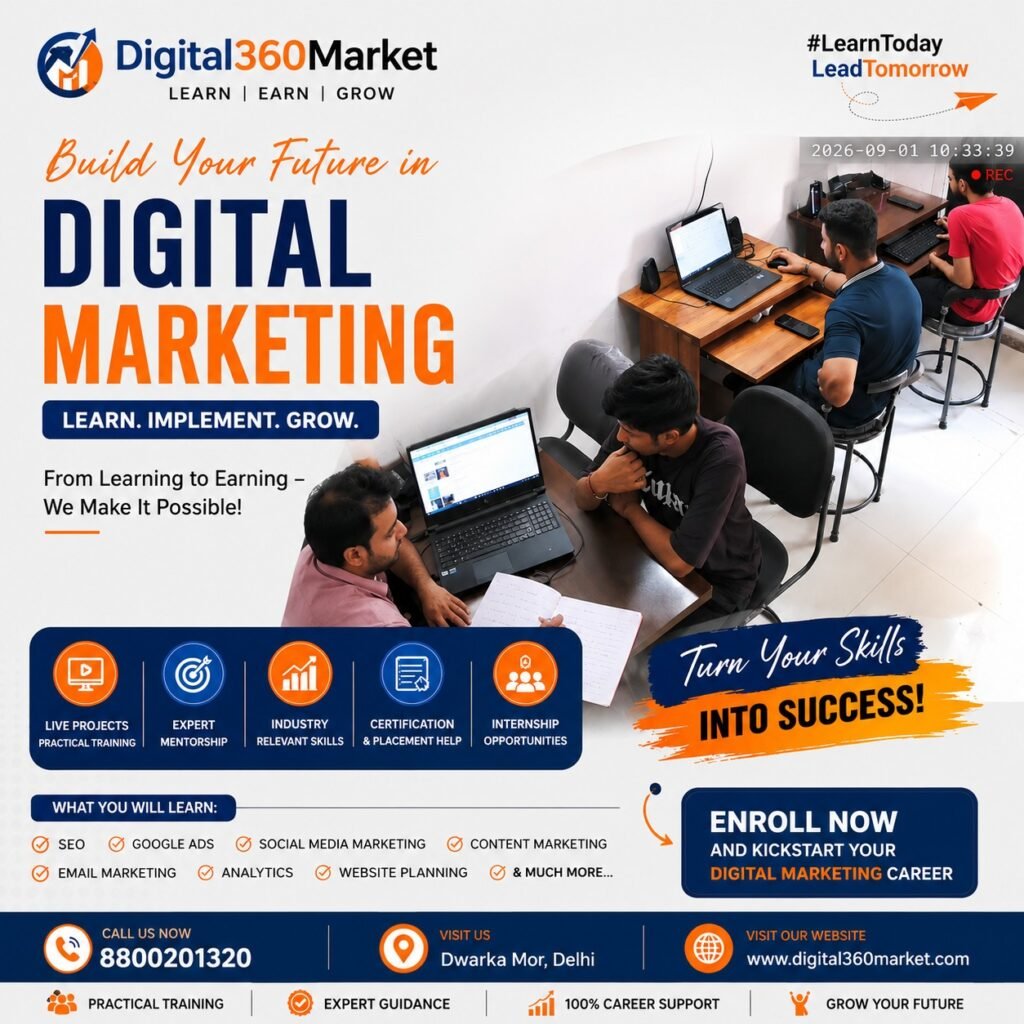 Why Choose Digital360Market for Digital Marketing Training in Dwarka Delhi?